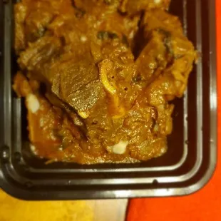 Mutton masala with  fungus. White spots