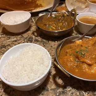 Seafood Masala and Lamb Korma