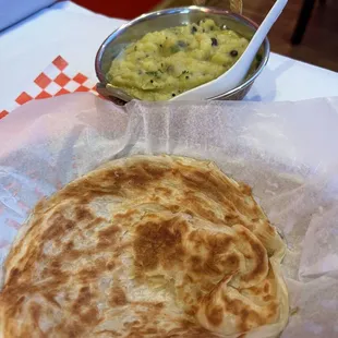 Malabar Parota and Potato Sabji