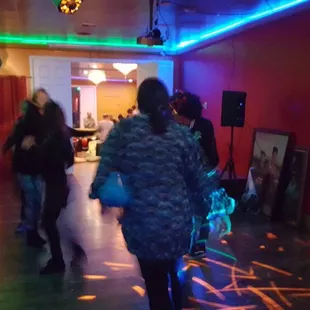 After dining , private party group having fun using our djs party hall