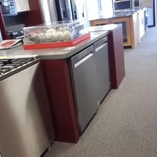 A few of the dishwashers in the showroom