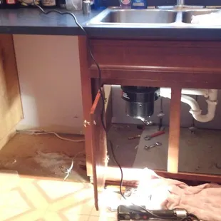 The cavity is ready for the new dishwasher