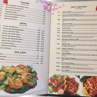 sushi and sashimi, menu