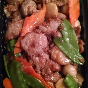 Beef with mushroom.