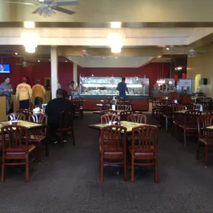 the dining area of the restaurant