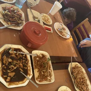 a table full of food