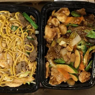 two containers of food