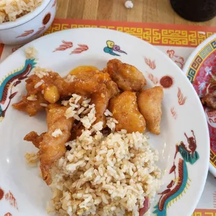 Orange flavored Chicken, Fried Rice