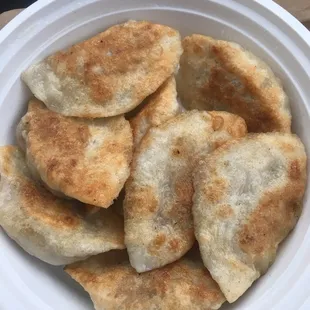 a bowl of dumplings