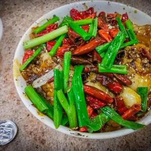 四川水煮鱼 - Grilled Fish Fillets in Hot Chili Oil