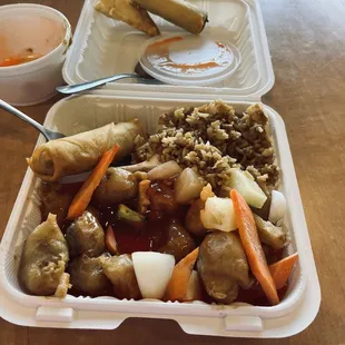 Lunch portion of Sweet &amp; Sour Chicken