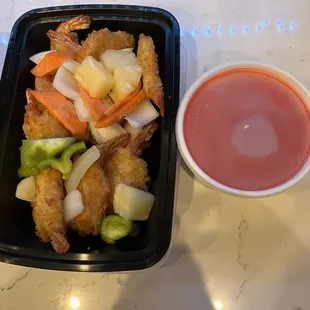 Sweet and sour shrimp (sauce on side)
