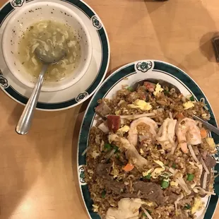 House Fried Rice and Egg drop soup