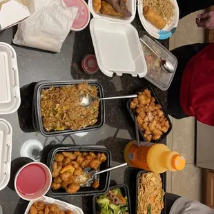 a table full of food