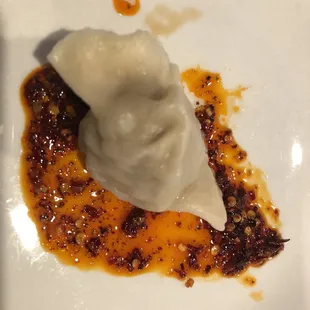 a dumpling on a plate