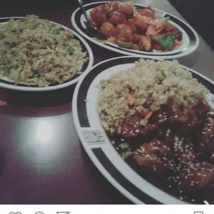 Sesame chicken closest.