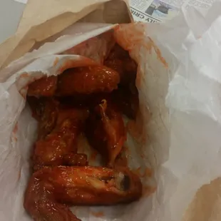 Chicken wings chopped up wit bbq sauce  $4.25