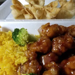 General tso, crab Rangoon fried rice