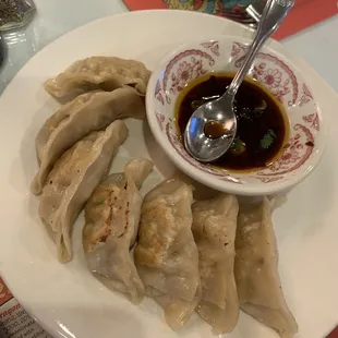 Pot stickers, pan fried. YUM!
