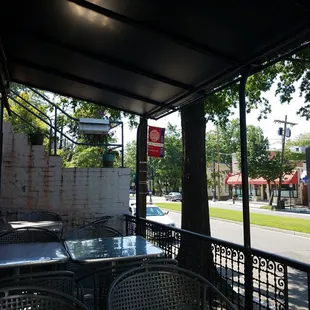 tables and chairs outside