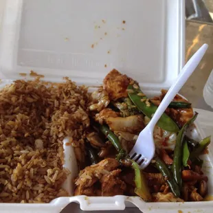 Not bad at all...I told them I wanted a lot of green veggies and chicken.  The chicken tastes real  with a bottled water!  nice