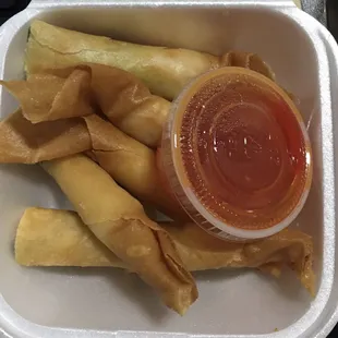 Crispy shrimp eggrolls were yummy!