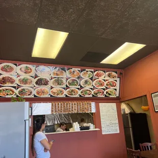Menu items in red are spicy