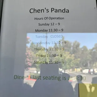 Restaurant hours