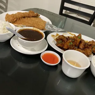 Honey Walnut chicken Teriyaki Crispy Chicken Strips