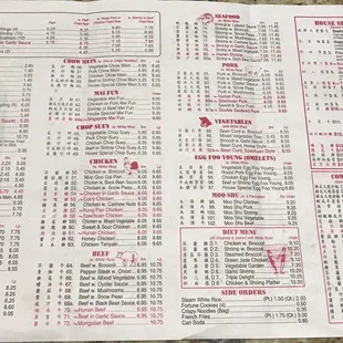 Menu, a little better quality photo.