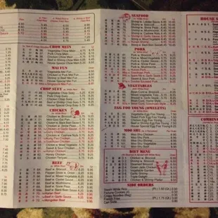 It's impossible to find a menu online. Hope this helps.