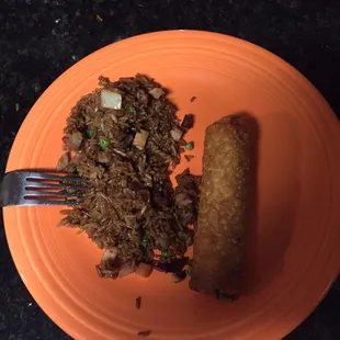 Pork Fried Rice and Egg Roll