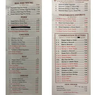menu