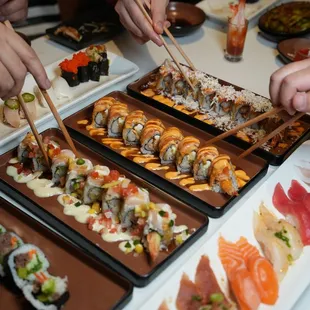 sushi, sushi and sashimi, food, sashimi