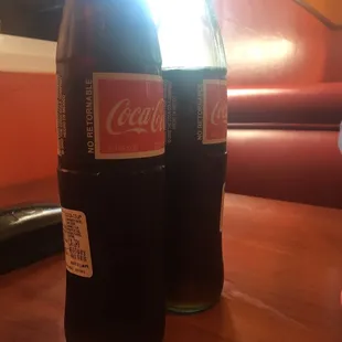 Cokes in bottles and great salsa!