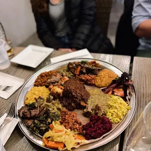a large plate of food