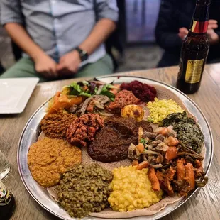 a large plate of food