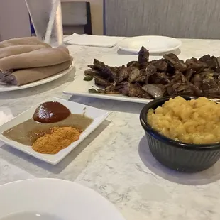 Beef tibs with yellow lentils