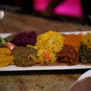 Vegan Deluxe Platter. I think they gave us a slimmer plate (same size portions, not complaining!) since we were seated at the bar.