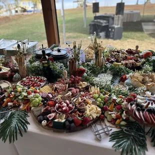 Wedding grazing table with taco bar