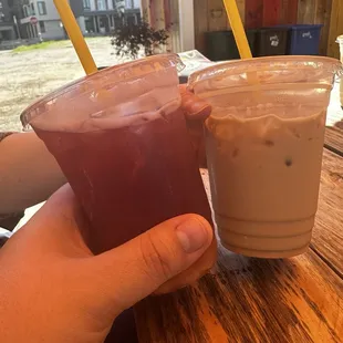 Hibiscus Tea &amp; Iced Brown Sugar Latte
