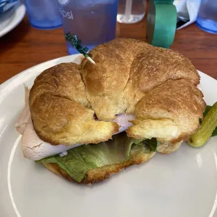 Turkey and cranberry croissant sandwich