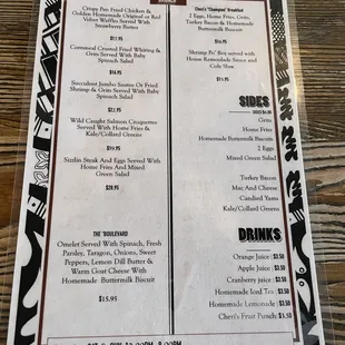 sushi and sashimi, menu