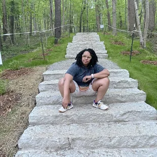 Steps generously built by volunteers