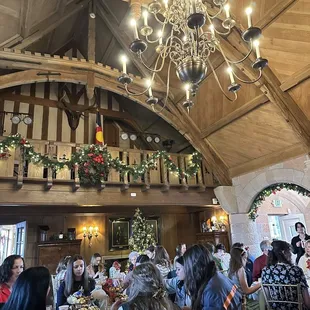 Grand hallway for holiday afternoon tea