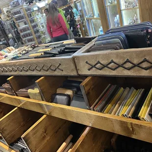 Small section of leather wallets