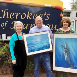 Pastel Humpback Whale and Calf purchased and on their way to Atlanta.