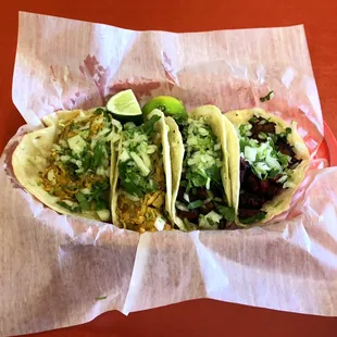 Four Tacos (Two Pollo and Two Pastor)