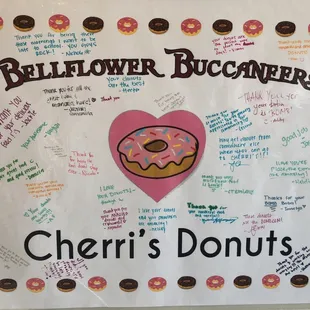 Much love for this Donut Shop from the students and staff at Bellflower High School!