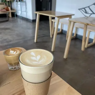 a cup of coffee on a table